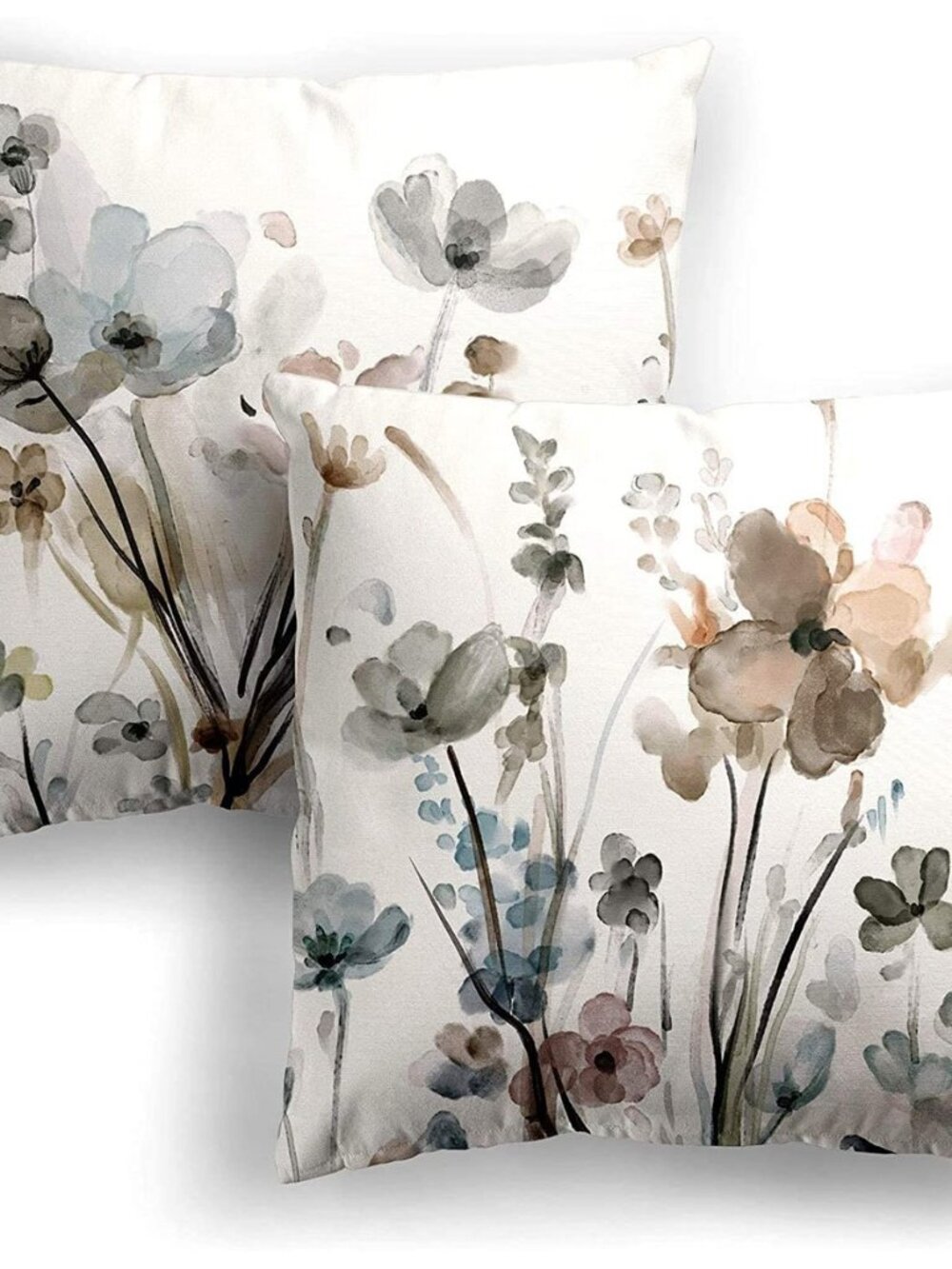 KKVEE Flower Throw Pillow Covers 18x18 Set of 2, Flowers Pillow Cushion Cases